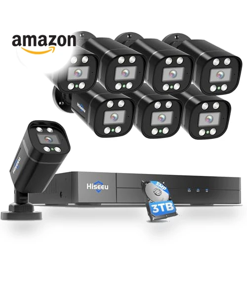 3K 8ch Wired Security Camera System — Smart Home Security, Hiseeu