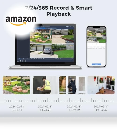 3K 8ch Wired Security Camera System — Smart Home Security, Hiseeu