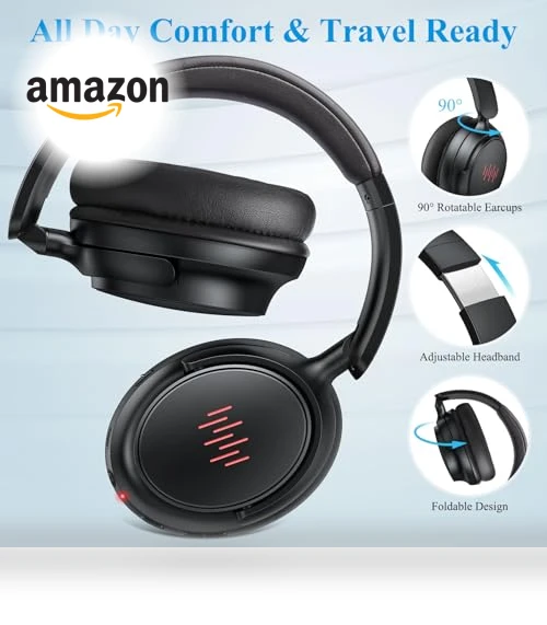 Active Noise Cancelling Wireless Headphones — Over-Ear Headphones, ACANDYA