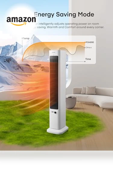 Oscillating Tower Fan and Space Heater Combo — Stand Fans, FOHERE