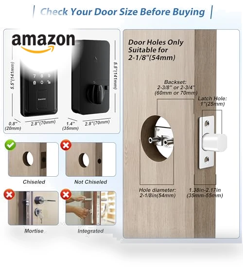 Smart Door Handle Lock with Keypad — Smart Home Security, Evanshow