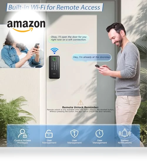 Smart Door Handle Lock with Keypad — Smart Home Security, Evanshow