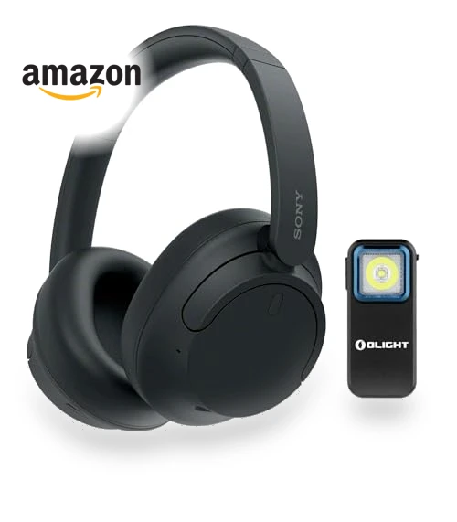 Wireless Headphones Bundle with Clip-On Light — Over-Ear Headphones, Sony