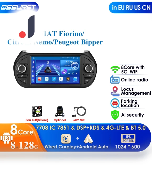 Intelligent Carplay 4G RDS 7 7862 AI 2din Android 13 Car Stereo — Navigation & GPS Accessories, OSSURET