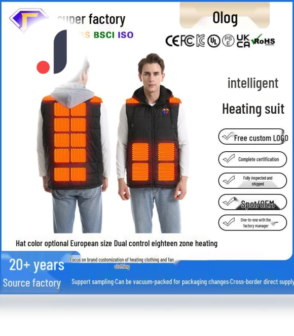 Smart Heated Vest with Removable Hood — Men's Vests, BigSopping