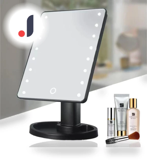 360° Rotating LED Makeup Mirror with 16 Lights and Touch Control — Makeup, Deals Supermarket