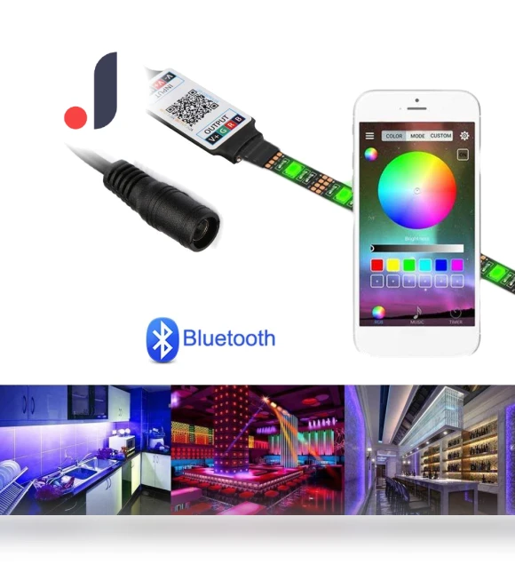 Female Plug to 4Pin Connector Smart Wireless Bluetooth RGB Controller LED Light Strip Adapter — LED Strips, gujiu