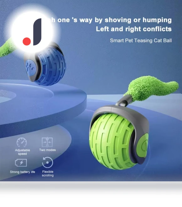 Automatic Interactive Rolling Ball Toy with Faux Tail — Cat Playthings, inWangix