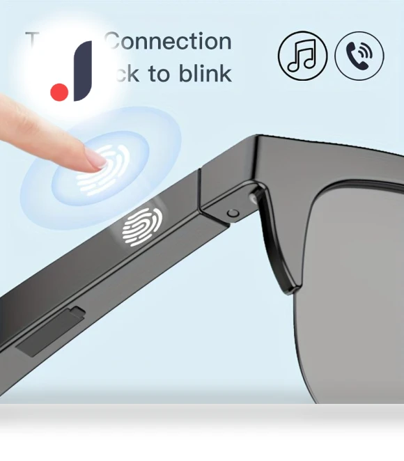 Bluetooth Polarized Sunglasses with Touch Control — Smart Glasses, Musk