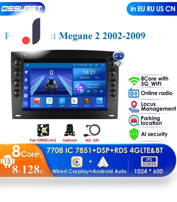 Intelligent Bluetooth RDS FM DSP 8-Core DSP Car Multimedia Player — Navigation & GPS Accessories, OSSURET