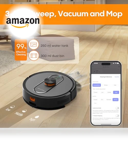 Robot Vacuum and Mop with Self-Emptying — Smart Cleaning Robots, eitton