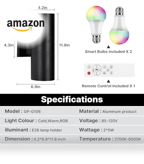 Smart Outdoor Wall Light — Garden Illumination, futxnziey