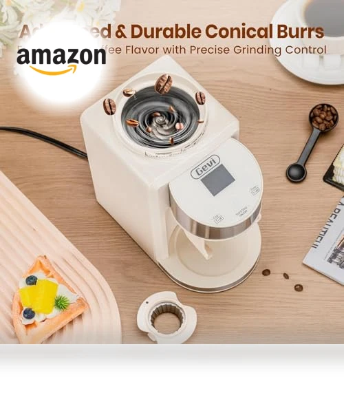 20 Bar Espresso Coffee Machine with Burr Grinder Set — Coffee & Espresso Combos, Gevi