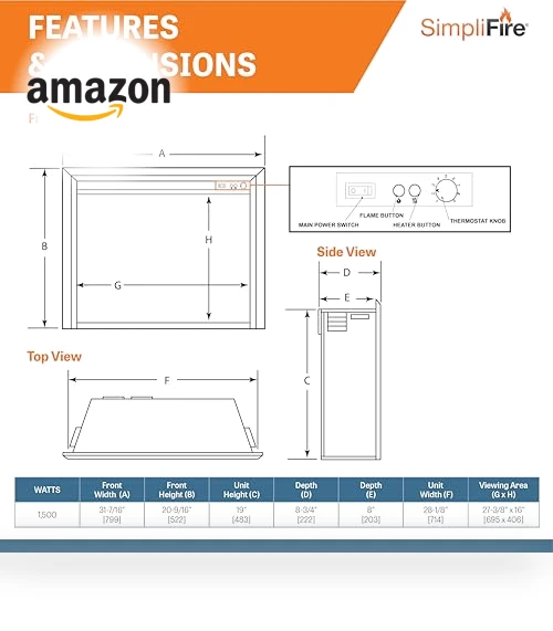 Electric Fireplace Insert — Electric Heating Solutions, SIMPLIFIRE