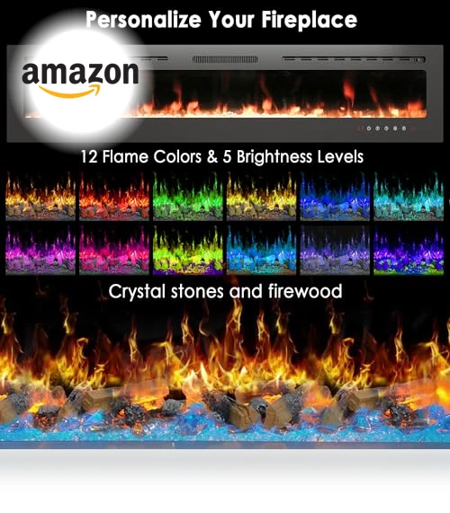 Electric Fireplace Wall Mounted & Recessed — Heaters, HOMTHING