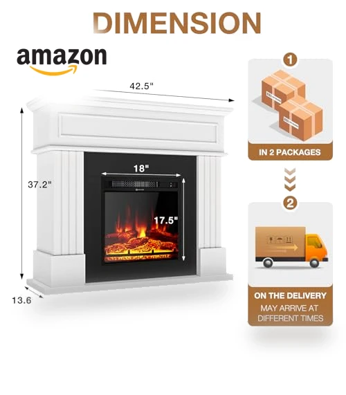 Electric Fireplace with Mantel — Electric Heating Solutions, oneinmil