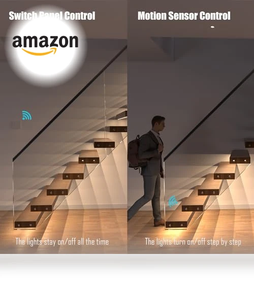 Motion Sensor LED Stair Lighting Kit — Step Lights, RWOFNIA