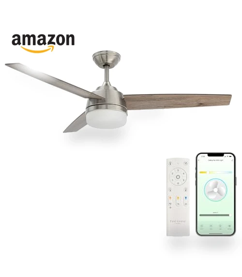Smart 3-Blade Ceiling Fan with LED Light Kit — Ceiling Fan Lighting Solutions, East Grove Home