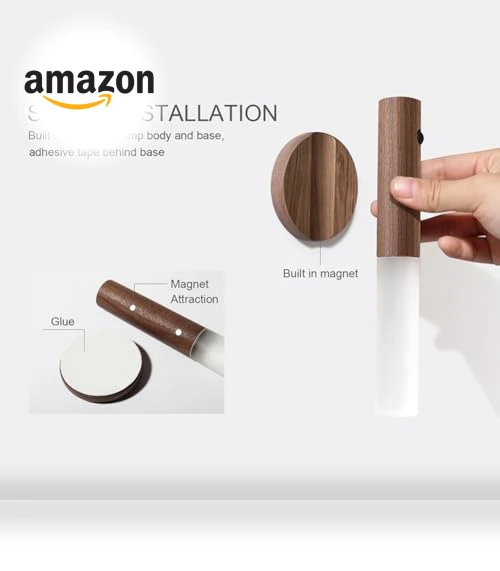 Wooden Motion Sensor Lights Indoor — Night Lights, LANDGOO