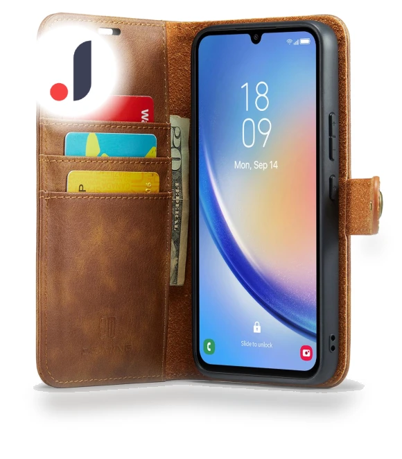 Detachable Magnetic Case Split Leather Phone Wallet Stand Cover — Phone Accessories, DG.MING