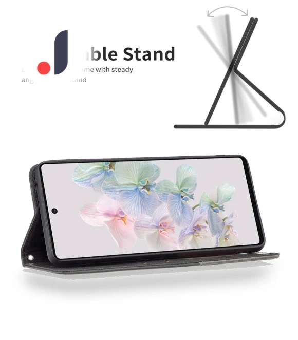 Leather Case with Card Holder Imprinting Pattern Phone Stand Cover — Phone Accessories, Smartwatch 2025