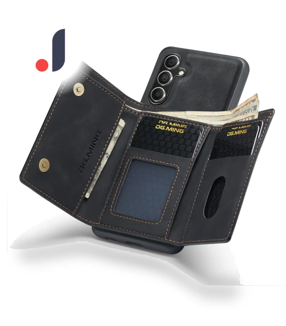PU Leather Coated PC+TPU Kickstand Cover Magnetic Detachable Wallet Phone Case — Flip Cases, Smartwatch 2025