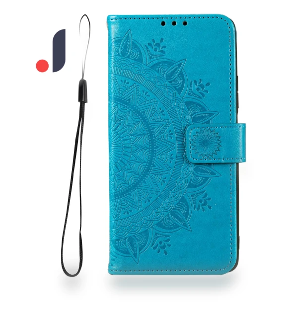 PU Leather+Inner TPU Cover Stand Imprinted Mandala Flower Anti-fall Flip Wallet Case with Strap — Flip Cases, Smartwatch 2025