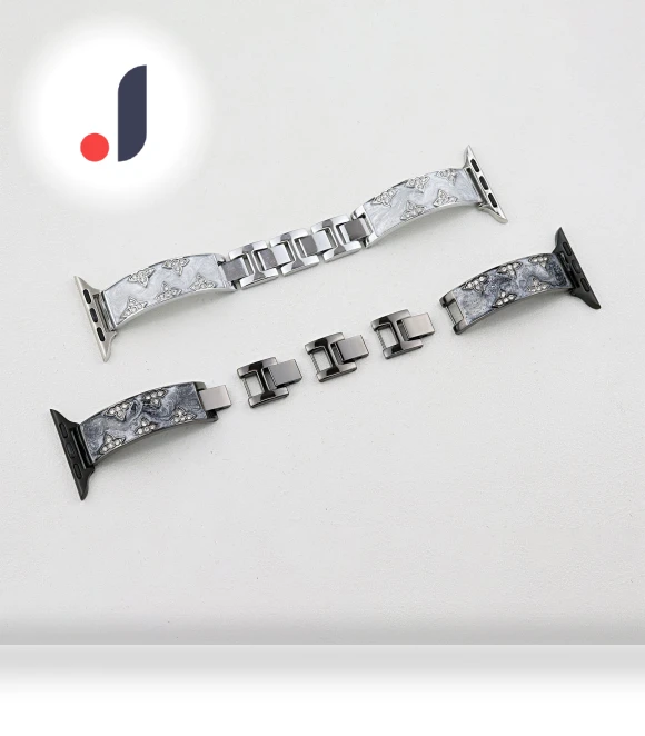 Rhinestone Leaves Metal Strap — Bands, Smartwatch 2025