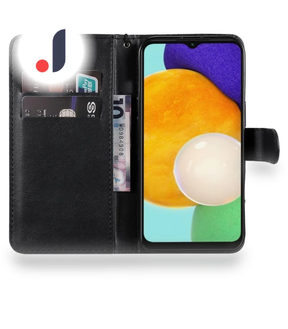 Solid Color Leather Mobile Cover Wallet Stand with Strap — Phone Accessories, Smartwatch 2025