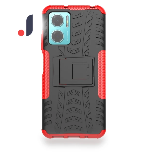 Tire Texture Shock-Absorption Cover Kickstand Combo PC+TPU Dual Layer Design Protective Phone Case — Protective Covers, Smartwatch 2025