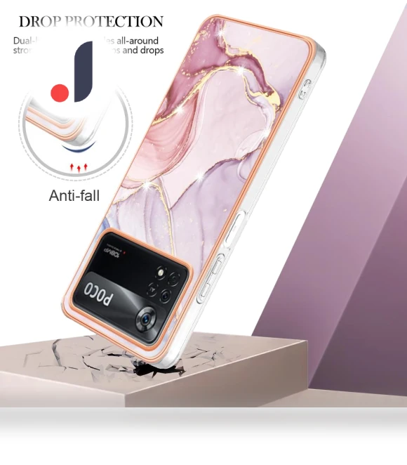 TPU Case with IMD Marble Pattern Electroplated Back Cover — Screen Protectors, Smartwatch 2025