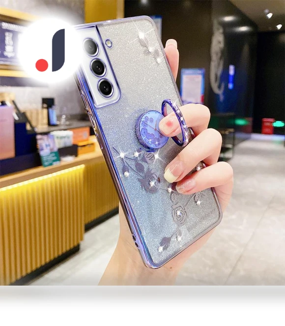 TPU Case with Ring Kickstand Flower Pattern Rhinestone Decor — Phone Accessories, Smartwatch 2025