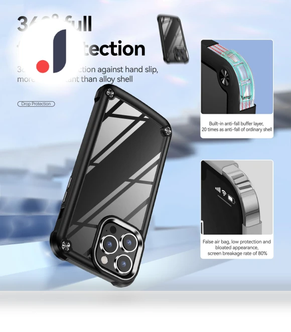 Anti-Drop Phone Case with Alloy Lens Frame — Basic Cases, Smartwatch 2025