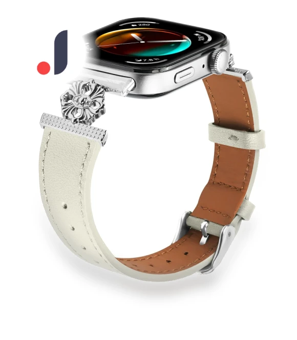Genuine Cow Leather Flower Decor Adjustable Strap — Bands, Smartwatch 2025
