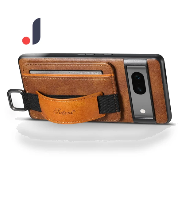 Leather Coated PC+TPU Case with Kickstand and Card Holder — Phone Accessories, SUTENI