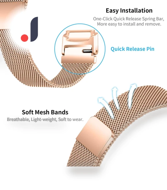 Magnetic Absorption Milanese Stainless Steel Smart Watch Band — Bands, Smartwatch 2025