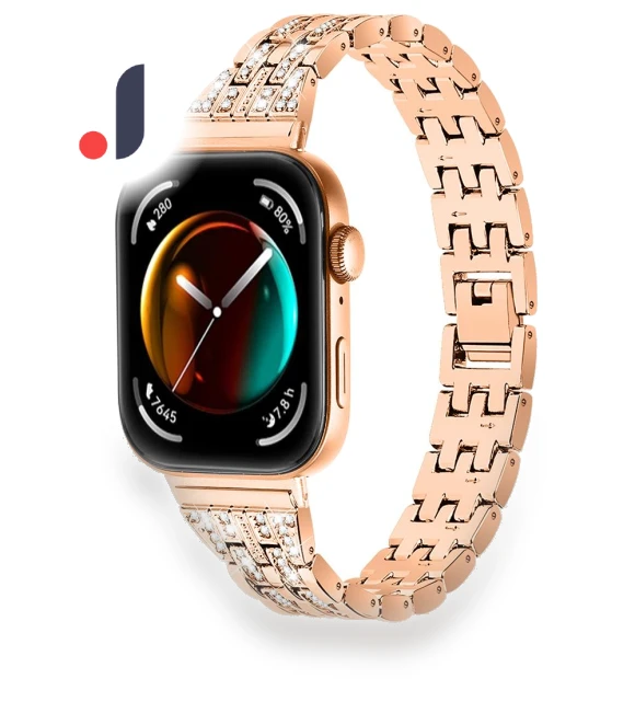 Metal Band Rhinestone Decorated Smart Watch Wrist Strap — Bands, Smartwatch 2025