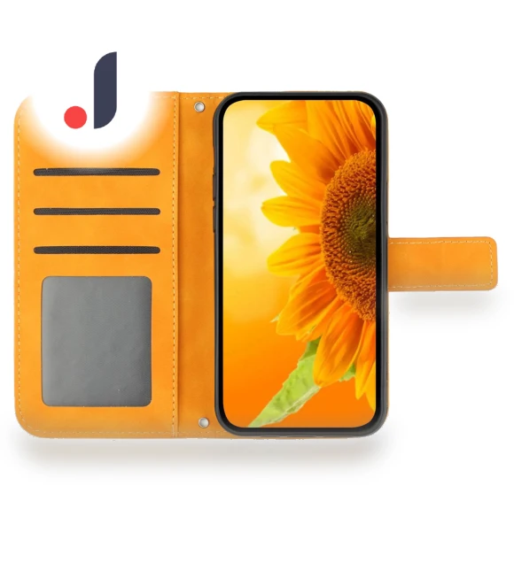 Sunflower Flip Leather Phone Cover with Shoulder Strap — Flip Cases, Smartwatch 2025