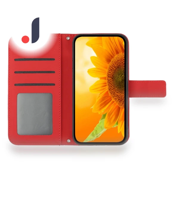 Sunflower Imprint PU Leather Phone Cover with Long Strap — Smartwatch Protectors, Samrtwatch Bands Straps