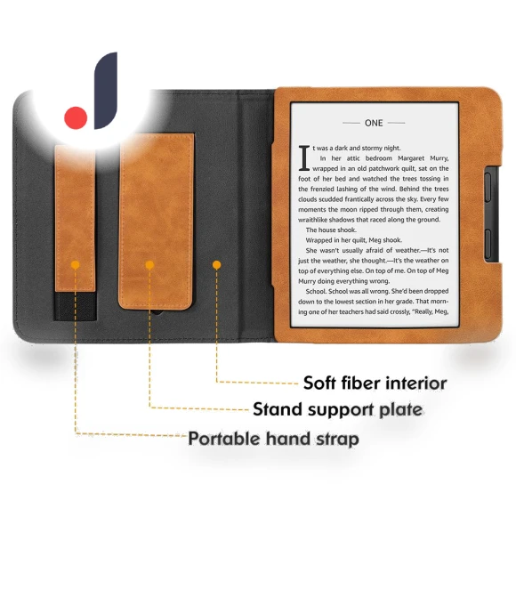 Tablet Case Auto Wake/Sleep PU Leather E-Reader Cover with Hand Strap, Kickstand — Protective Cases, Smartwatch 2025