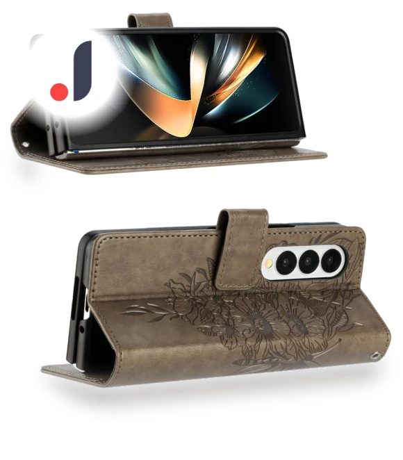 Wallet Case with Wrist Strap Butterfly Imprint Leather Phone Cover — Flip Cases, Smartwatch 2025