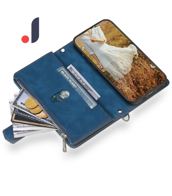 Wallet Rhombus Texture Case with Zipper Pocket — Flip Cases, Smartwatch 2025