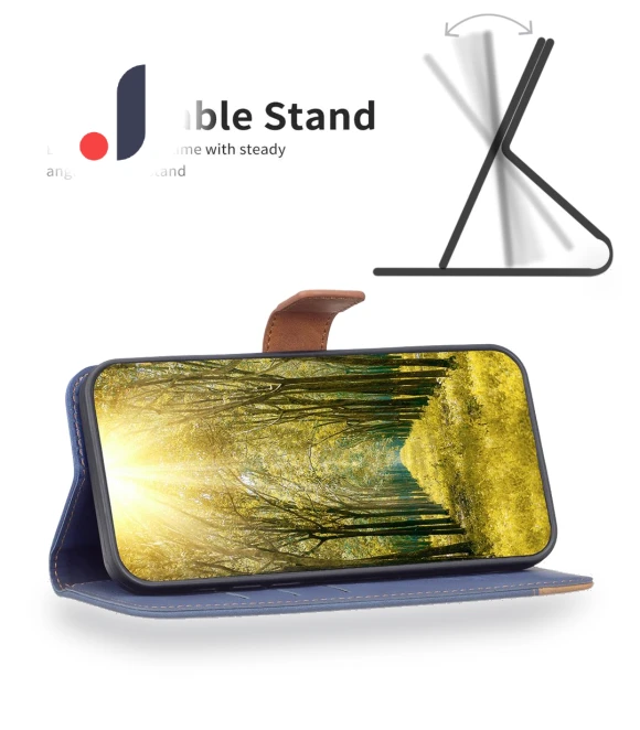 Color Splicing Skin Touch Leather Phone Cover Wallet Stand — Phone Accessories, Smartwatch 2025