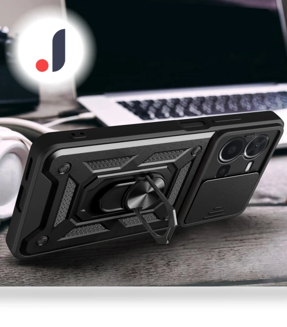 Drop Proof PC+TPU Hybrid Cover with Ring Kickstand Phone Case with Slide Camera Protector — Smartwatch Protectors, Smartwatch 2025