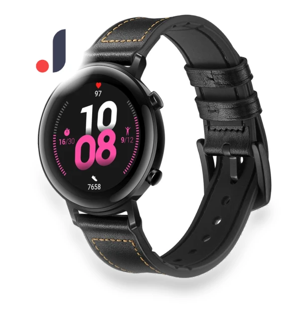 Genuine Leather Coated Silicone Smart Watch Strap — Smartwatches, Smartwatch 2025