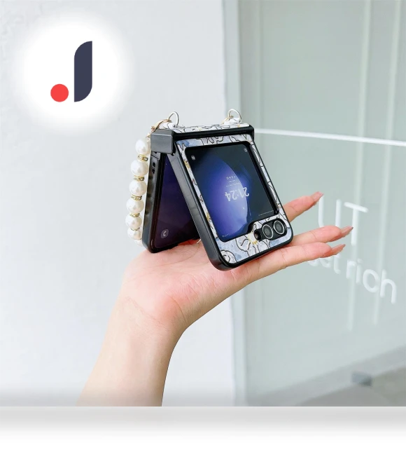 Hinge Design Lacquered Flower Pattern PU Leather+PC Case with Pearl Chain — Basic Cases, Smartwatch 2025