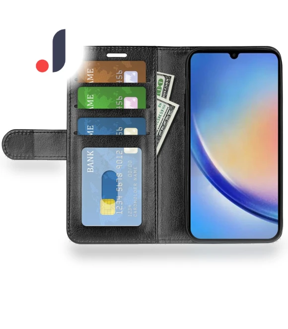Leather Wallet Stand Case with Crazy Horse Texture — Phone Accessories, Smartwatch 2025