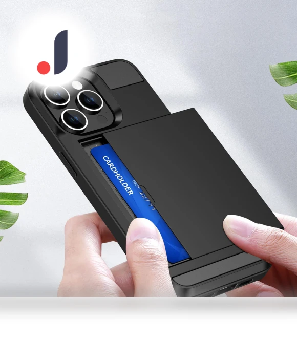 Phone Cover Sliding Card Holder Anti-drop Back Case — Basic Cases, Smartwatch 2025