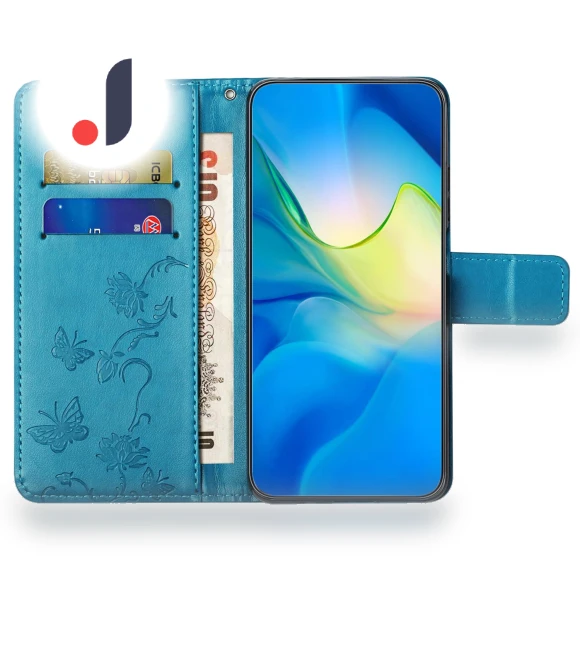 PU Leather Butterfly Flower Imprinted Wallet Phone Case Stand — Phone Accessories, Smartwatch 2025