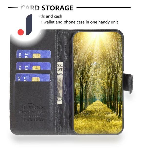 Stand Leather Phone Case — Phone Accessories, BINFEN COLOR